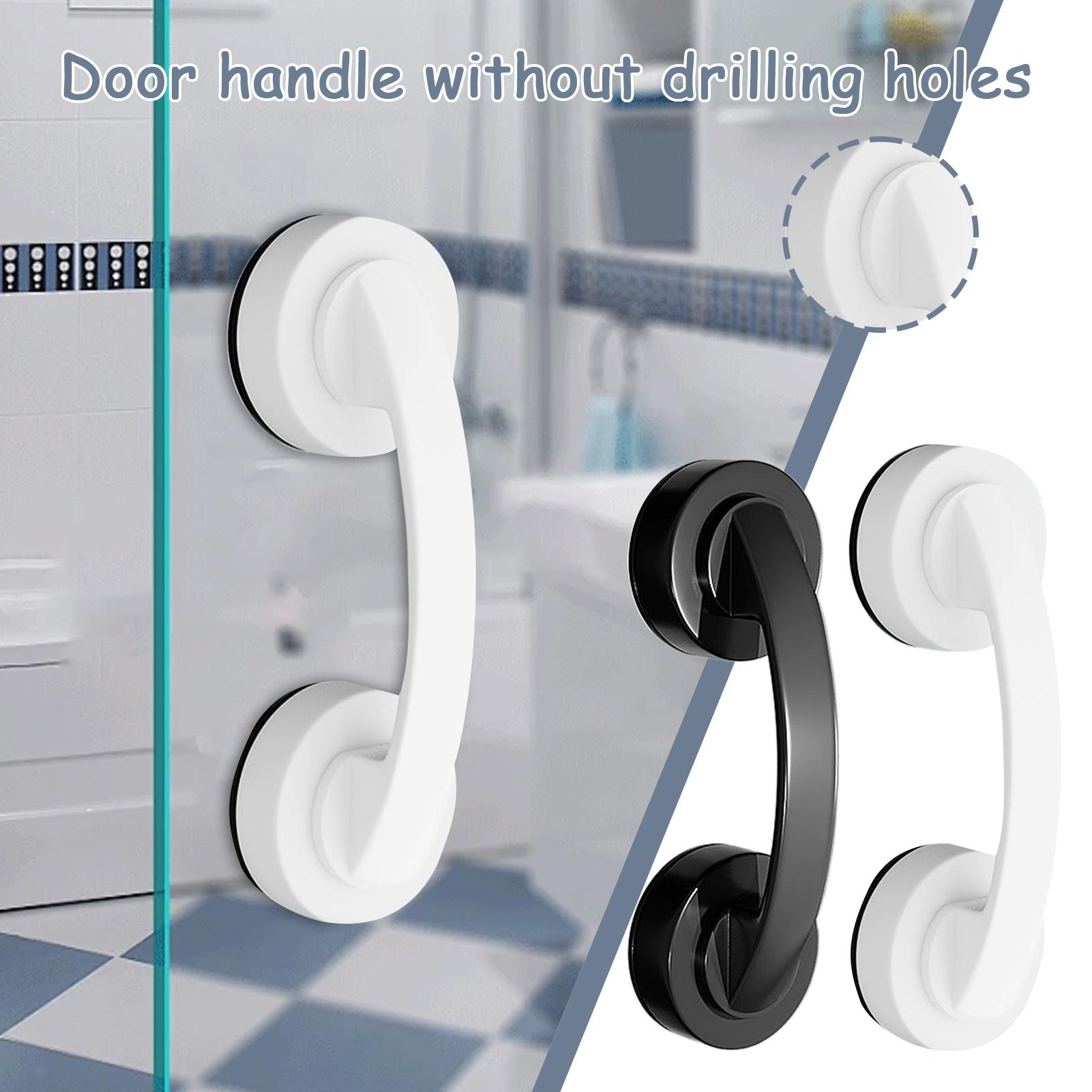 Glass Door Hinge - ที่จับแบบสุญญากาศสำหรับประตูกระจกห้องอาบน้ำ ไม่ต้องเจาะ ติดตั้งง่าย ใช้ดึงหรือผลักได้ แข็งแรง ทนทาน