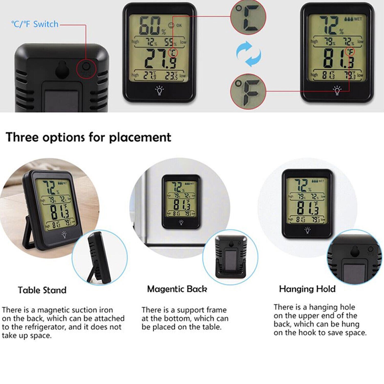 ไฮโกรมิเตอร์ดิจิตอล LCD เครื่อ - Digital Hygrometer Probe บทวิจารณ์และราคา